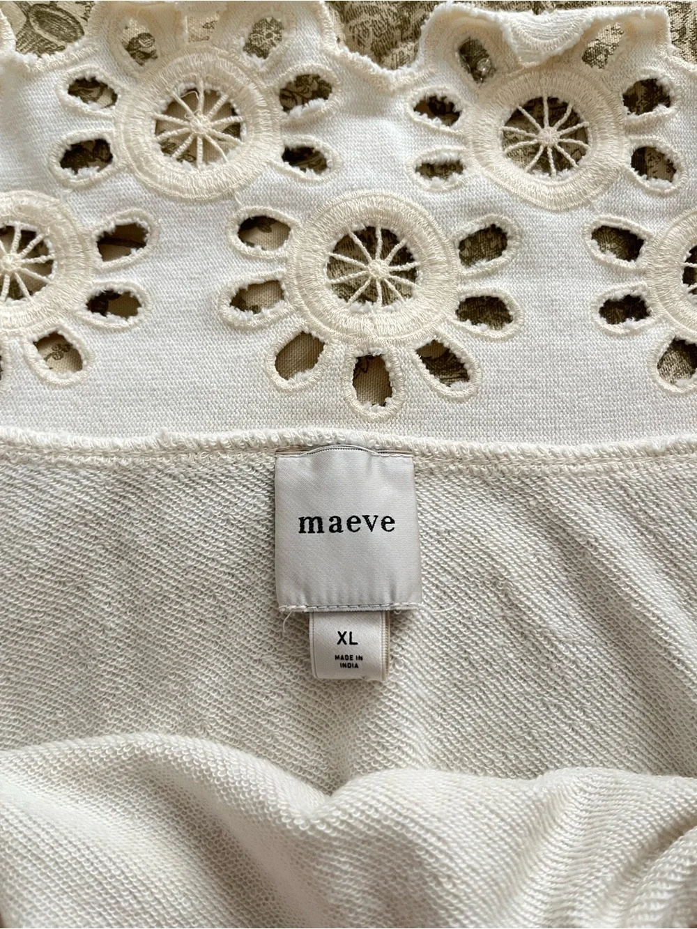 Anthropologie Maeve Eyelet Babydoll Blouse